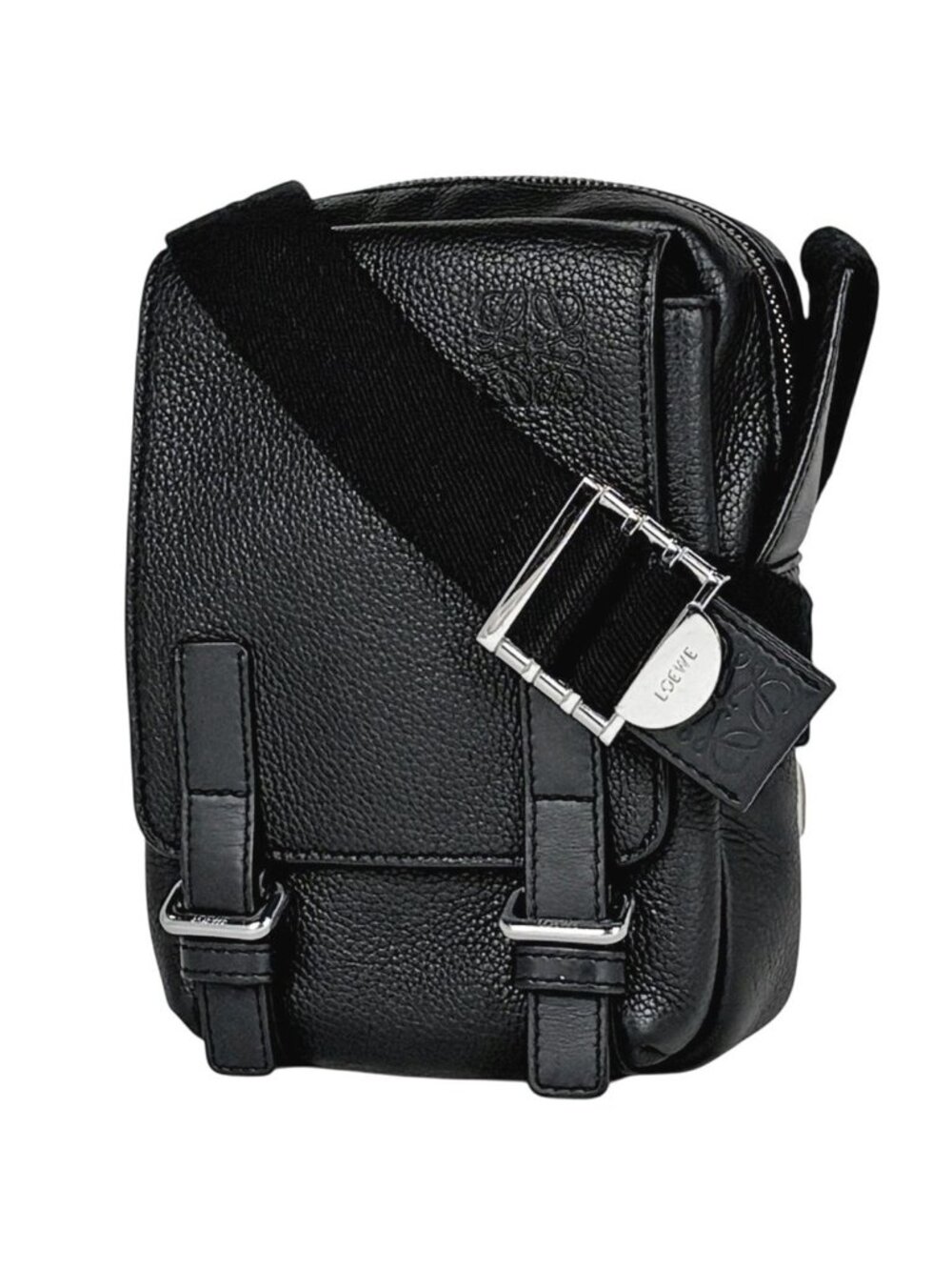 Loewe Military Crossbody XS Shoulder Bag Leather Black